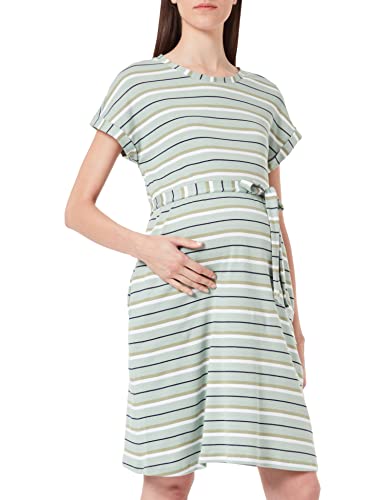 ESPRIT Maternity Damen Dress Short Sleeve Stripe Kleid, Frosty Green - 311, 44 EU