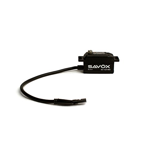 SAVOX SAVSC1251MG-BE SC-1251MG-BE Kernloser Motor, Metallgetriebe Digitales Servo mit niedrigem Profil, Black Edition (0.09/125.0), 30