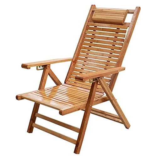 Liegestuhl Juan Verstellbarer Hölzerner Lounge-Stuhl, Tragbarer Faltender Rückenlehnenstuhl, Balkon Alter Mann Kopfstütze, Sommer Im Freien Garten