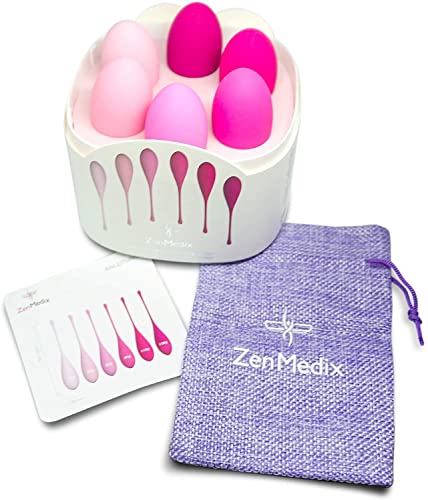 ZenMedix Premium Beckenboden-Trainer mit 6 Kegeln aus medizinischem Silikon I Beckenbodentraining ideal für Frauen nach der Schwangerschaft und in den Wechseljahren