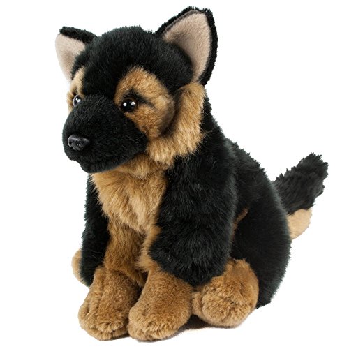 Teddys Rothenburg Kuscheltier Schäferhund sitzend 19 cm schwarz/braun Plüschschäferhund by Uni-Toys