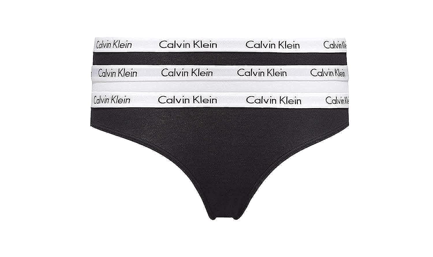 Calvin Klein Damen 3er Pack Slips Bikini Form mit Stretch, Mehrfarbig (Black/White/Black), S