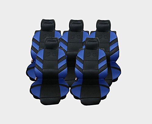 5x Van Sitzauflage Autositzschutz Neu Blau - Schwarz Hochwertig Polyester Schonbezüge OVP