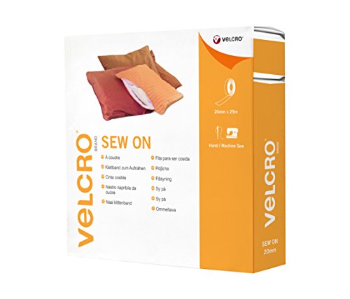 VELCRO - Sew on Tape 20mm X 25 Meter schwarz - Klettband zum Aufnähen Haft und Flauschteil (BxL) 20mm x 25 Meter schwarz