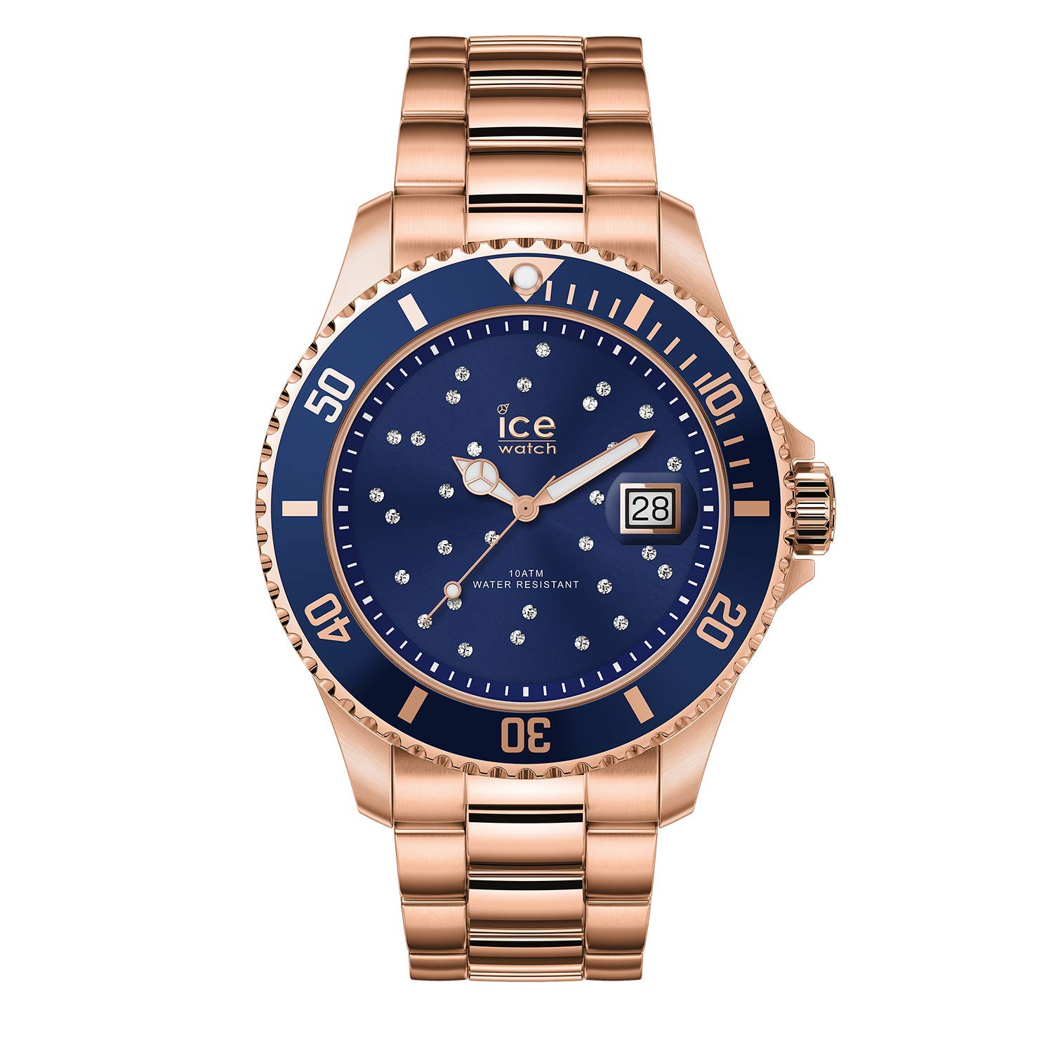 Ice-Watch - ICE steel Blue cosmos rose-gold - Rose-Gold Damenuhr mit Metallarmband - 016774 (Medium)