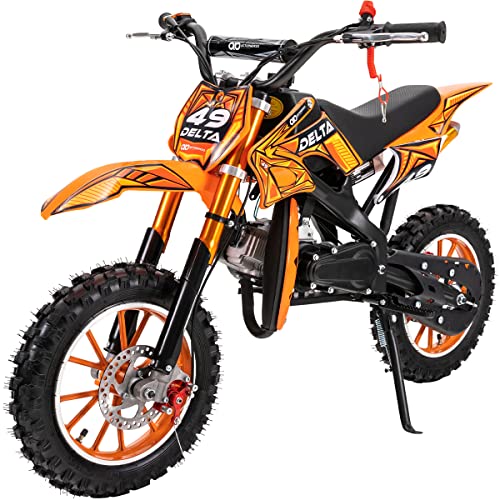 Kinder Mini Crossbike Delta 49 cc 2-takt Dirt Bike Dirtbike Pocket Cross (Orange)
