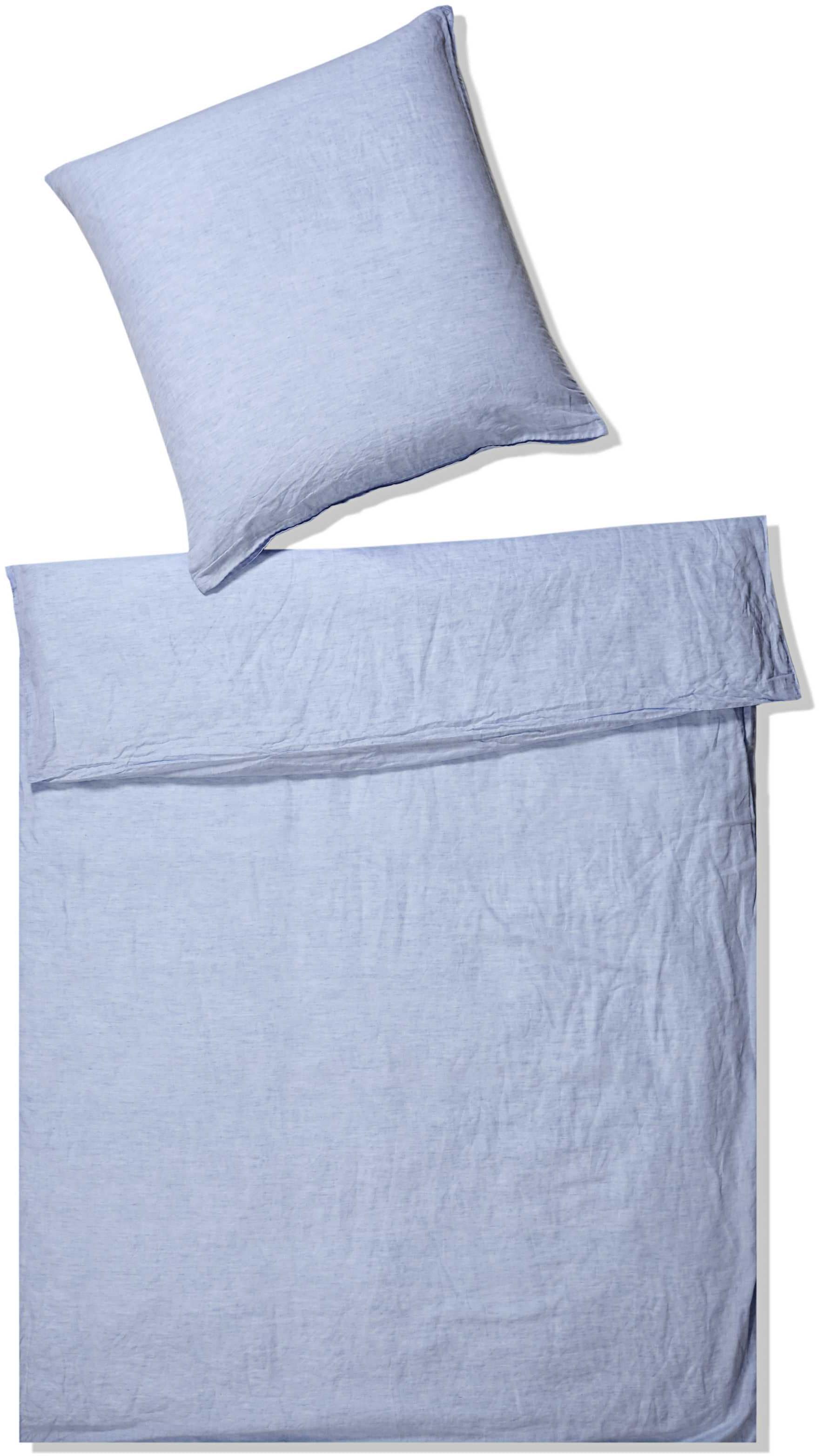 Elegante Bettwäsche "Breeze in Gr. 135x200 oder 155x220 cm", (2 tlg.), Bettwäsche in Halbleinen-Qualität, Bettwäsche mit Reißverschluss