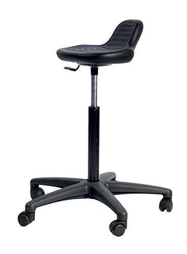 Topsit Arbeitsstuhl, Plastik, Schwarz, Maße Sitz (H/B/T): 57-84/36 / 35 cm - Maße Rückenlehne (H/B): 12/18 cm - Gesamthöhe vom Boden: 54-66 cm