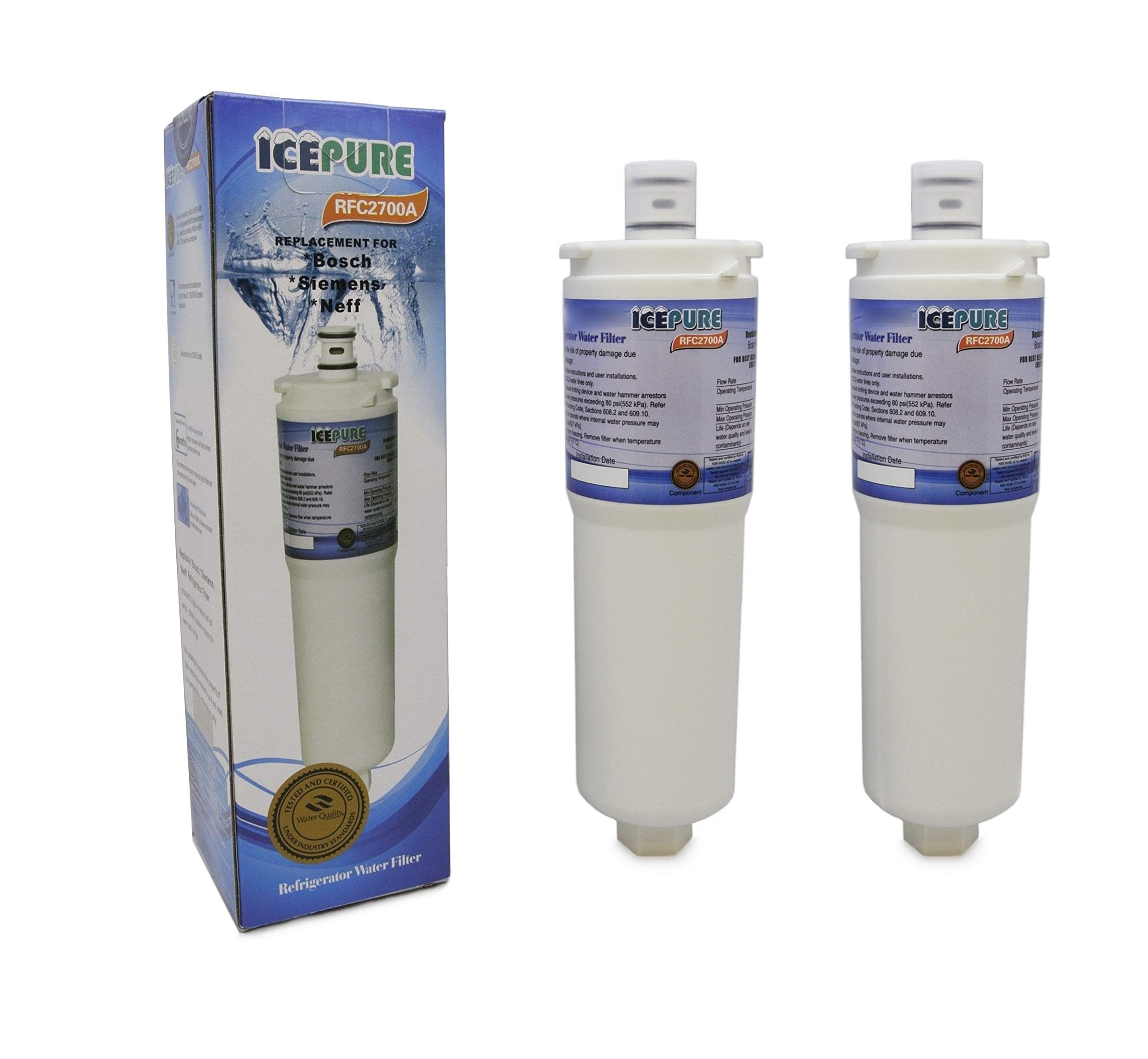 IcePure RFC2700A Kühlschrank Wasser Filter kompatibel mit CS-52 fur Siemens, Bosch, Neff CS52 2 Stuck