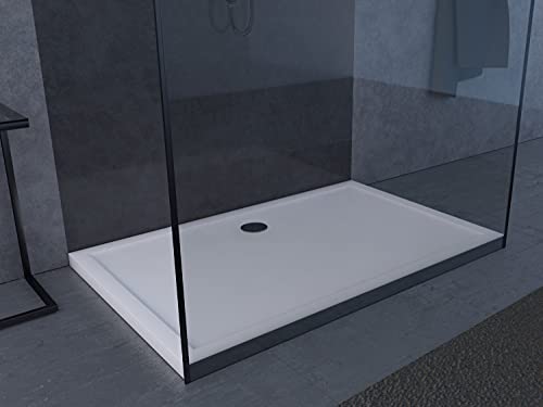 MARWELL Duschtasse Duschwanne 140 x 90 cm - Hochwertige Duschtasse aus Sanitär-Acryl, passend für Duschabtrennungen mit einer Grundfläche von 140 x 90 x 4 cm rechteckig, weiß, FAC371