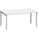 Schreibtisch MODENA FLEX, Rechteck, 4-Fuß Quadratrohr, B 1600 x T 800 x H 720-820 mm, lichtgrau/weißaluminium 2