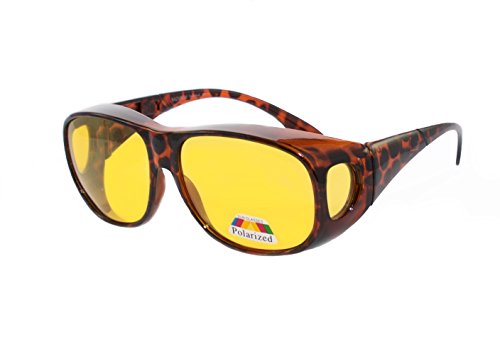 rainbow safety Überbrille Sonnenbrille für Brillenträger Schutzbrille für Sport Radfahren Skifahren Angeln Auto Nachtsichtbrille Polarisierte Gläser RWN10 (Nachtsichtbrille Turtle)