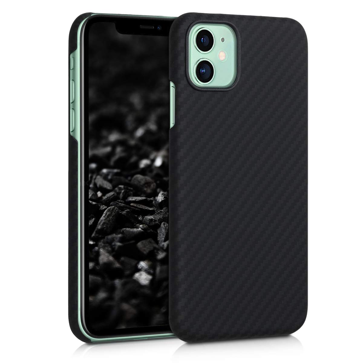 kalibri Schutzhülle kompatibel mit Apple iPhone 11 - Hülle Aramid - Handy Cover Case Handyhülle Schwarz matt