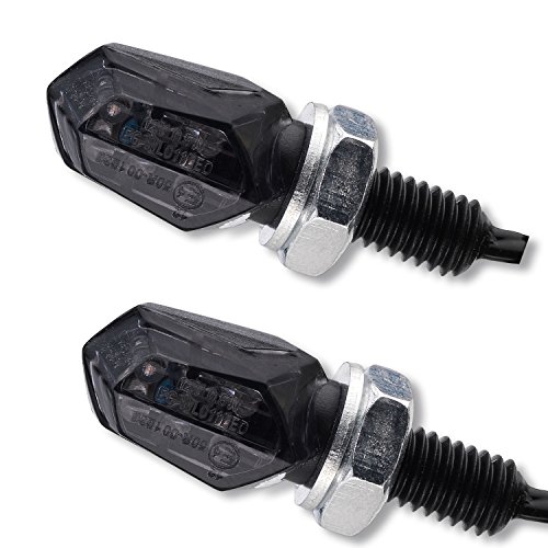 LED Motorrad Mini Blinker Tiny schwarz smoke getönt universal Quad ATV Roller 1 Paar hinten e-geprüft
