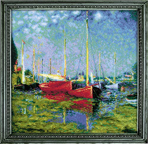 Riolis 1779 Kreuzstichpackung Argenteuil nach der Malerei von C. Monet, Zählmuster Kreuzstich-Set, Baumwolle, mehrfarbig, 4040cm