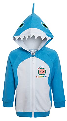 Cocomelon Kapuzenpullover Baby Hai Kapuzenjacke Jungen Neuheit Dress Up Zip Hoody Säuglinge Pullover 3D Mantel, blau, 86-92