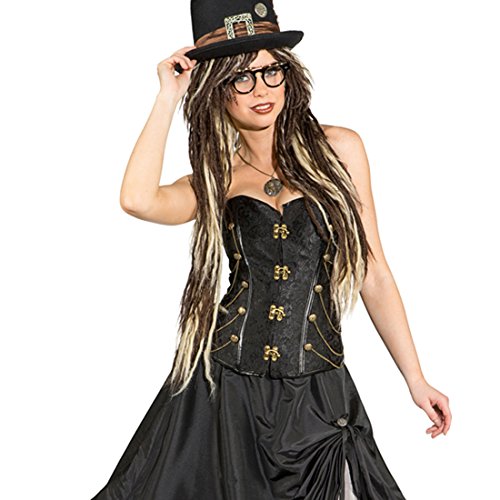Amakando Viktorianische Korsage - M (40/42) - Steampunk Korsett Punk Outfit Pirat Mieder Clockwork Kleidung Steampunk Korsett