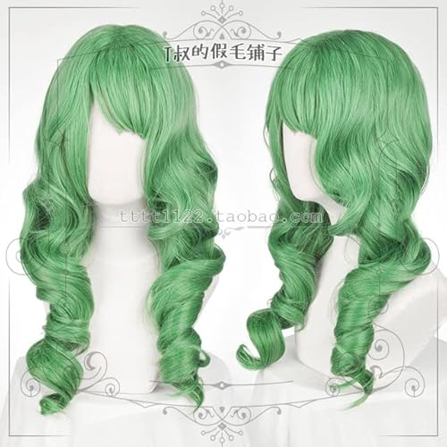 Wig for Fire Emblem ThreeHouses Wig FLAYN Cosplay Hair Green Long Curly Wig Comiket Show Halloween Role Play + Wig Cap CHINA Green