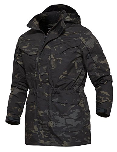 YFNT Taktisch Softshell Fleecejacke Camouflage Militär Hoodie Outdoor Wandern Camping Warm Innenfutter Winddicht Wasserdicht Mantel Jacken Skijacke