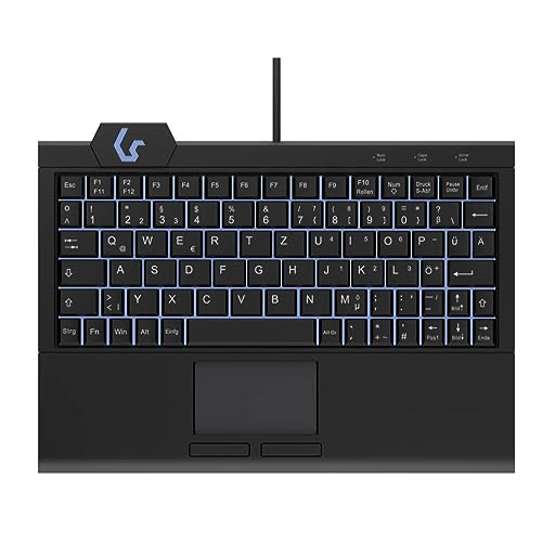 Super-Mini Tastatur, Hintergrundbeleuchtung, Touchpad, schwarz (KSK-3210ELU (DE))