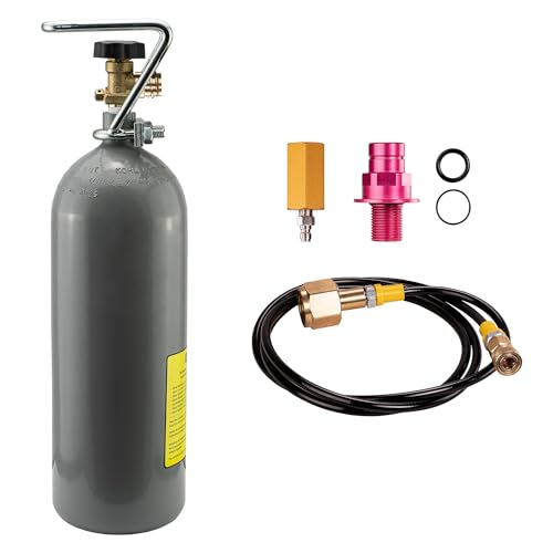 SPRUDELUX® | CO2 Adapter-Hochdruckschlauch für Sodastream Duo Quick Connect QC | Für Anschluss an grössere CO2 Flaschen, Kohlensäureflasche | Wassersprudler CO2 Schlauch | (Länge 1,5m+2kg CO-Flasche)