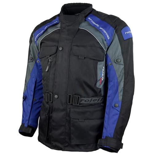 Roleff Racewear 7836 Liverpool Motorradjacke, Größe: XXL, Schwarz/Blau