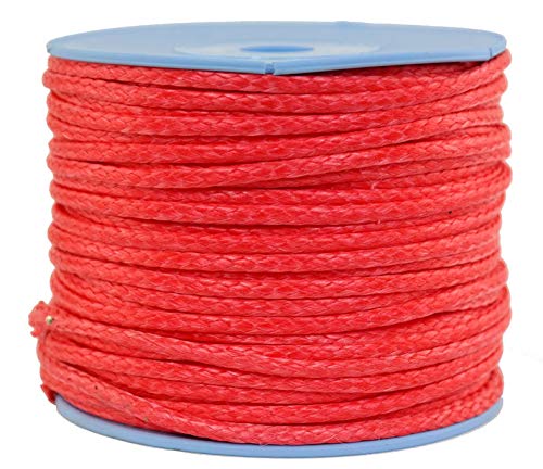 Dyneema Flechtschnur Seil Dyneemaseil Flechtleine aus Dyneema - Durchmesser 3mm - 50 Meter Fb. rot