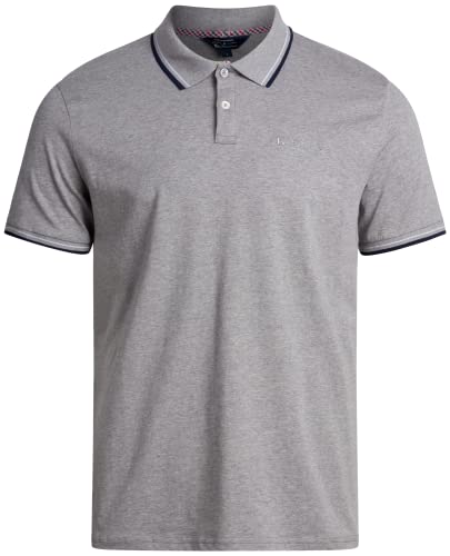 Ben Sherman Men's Polo Shirt - Classic Fit, 3-Button Short Sleeve Casual Polo Shirt for Men (S-XL), Size X-Large, Grey Heather