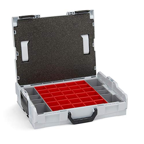Sortierbox klein Schrauben | L-BOXX 102 (grau) mit Insetboxenset A3 | Profi Werkzeugkoffer leer inkl. Sortimentskasten Einsätze
