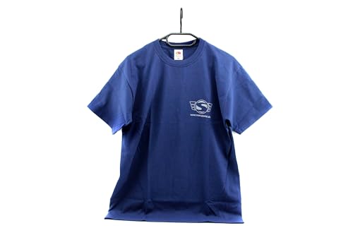 T-Shirt naviblau mit Firmenlogo Reflexdruck silber L (mit kleinem Simson-Logo vorne und großem SIMSON-Logo hinten)