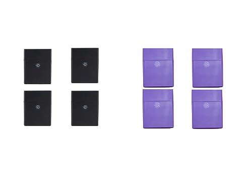 Zigarettenboxen XXXL für je 40 Zigaretten Etui Kunststoff Blau und Schwarz im Sonderverkauf (4 x schwarz + 4 x lila = 8 Boxen)