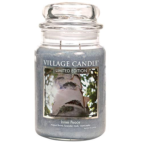 Village Candle Inner Peace Duftkerze im Glas, 680 g, Grau