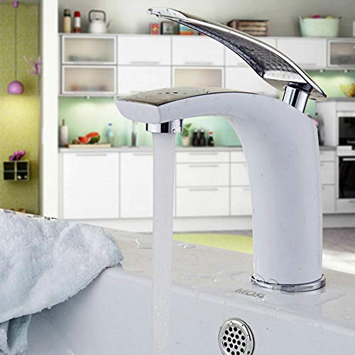Weiss Wasserhahn Waschtisch Elegant Bad Armatur Waschbecken Einhebelmischer Armatur Badarmaturen Metall Weiß Bad