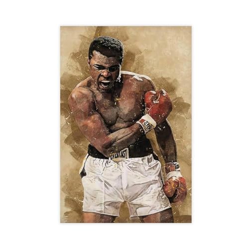 THEGIS Muhammad Ali Boxing 1 Leinwand-Poster, Wandkunst, Dekor, Bild, Gemälde für Wohnzimmer, Schlafzimmer, Dekoration, ungerahmt, 50 x 75 cm