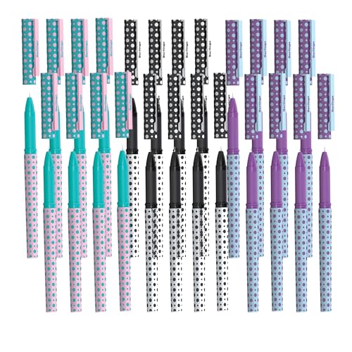 Berlingo Kugelschreiber Set, 24 Stück, mit Kappe, Mehrfarben, 0,5 mm Strichbreite, für das Büro, das Home Office oder die Schule und Uni, Serie Dots