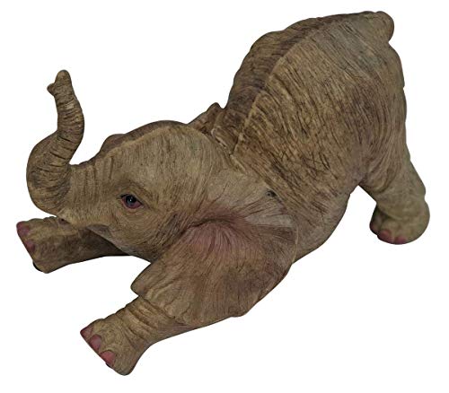 Dekofigur Elefant Glückselefant liegend afrikanische Figur Tierfigur 21x12x12 cm