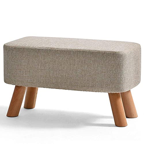 Sywlwxkq Esszimmerhocker Holzbank Make-up Massivholz Adult Small Chair Kreative Mode, Fußstütze für Couch, für Wohnzimmer Schlafzimmer, Unterstützung 330lbs, A.