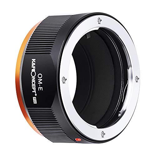 K&F Concept Updated OM to NEX Adapter, Manueller Objektiv-Adapter, kompatibel mit Olympus Zuiko OM Mount Objektiv und kompatibel mit Sony E Mount Kameras