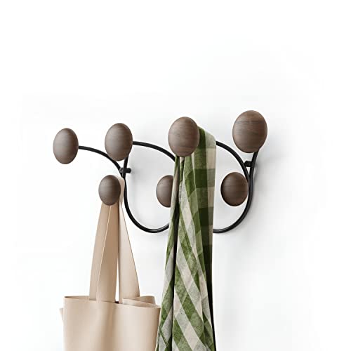 Umbra Dotsy Wandgarderobe, dekorative Garderobenleiste mit 7 Haken für Jacken, Schals, Taschen, Rucksäcke und Mehr, Einheitsgrösse