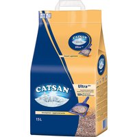 CATSAN Ultra Plus – Katzenstreu aus feinen natürlichen Tonkörnchen – 1 x 15 Liter
