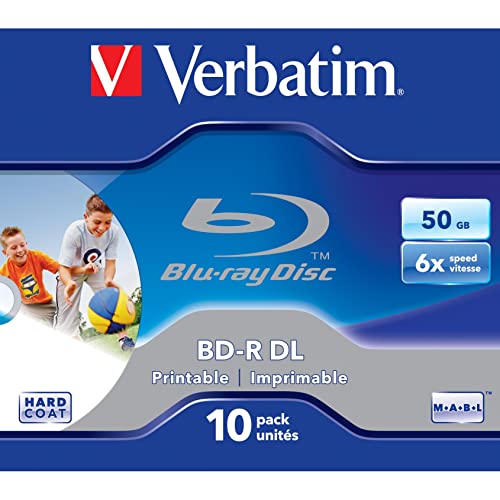 Verbatim BD-R DL 50GB 6X Wide Printable 10pk - Leere Blu-Ray Discs (Jewelcase)