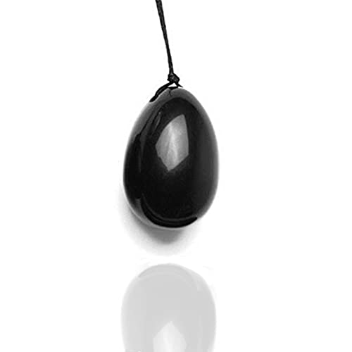 Obsidian-Eier-Massagestein-Stick mit Frauen-Eier-Übungs-Massagestein, klein Kristall (Color : L)