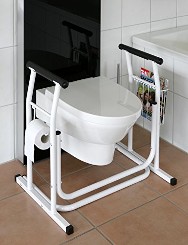 HeRo24 WC-Aufstehhilfe-mobiles Toiletten Stützgestell Haltegriff für Bad Stützgriff Halteschiene