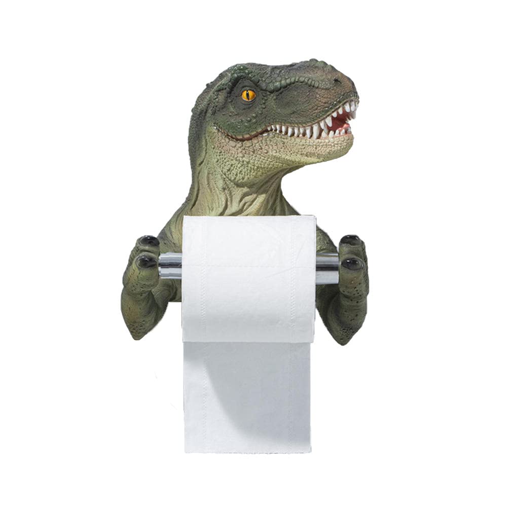 Papierrollenhalter Wand, Dinosaurier-Toilettenpapierhalter Kreatives Cartoon-Handtuchhalter Wandregal Tier Ersatzrollenhalter Rollenhalter für Badezimmer, WC, Schlafzimmer