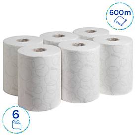 Rollenpapiertücher Kleenex Ultra Slimroll, 2-lagig, 6 Rollen á 100 m, weiß