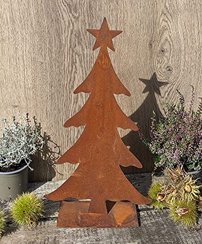Tannenbaum ca. 40 cm hoch aus Metall Edelrost Rost Weihnachten Deko Weihnachtsbaum Stern