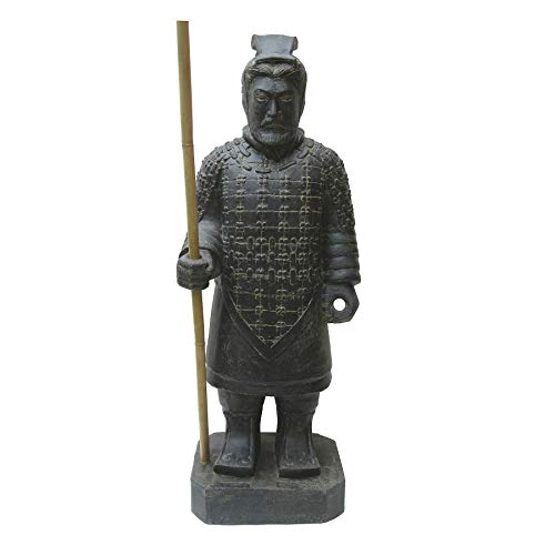 STONE art & more Chinesischer Krieger, 100 cm, Steinfigur, Terrakotta Armee, Steinguss, Deko Garten, frostfest