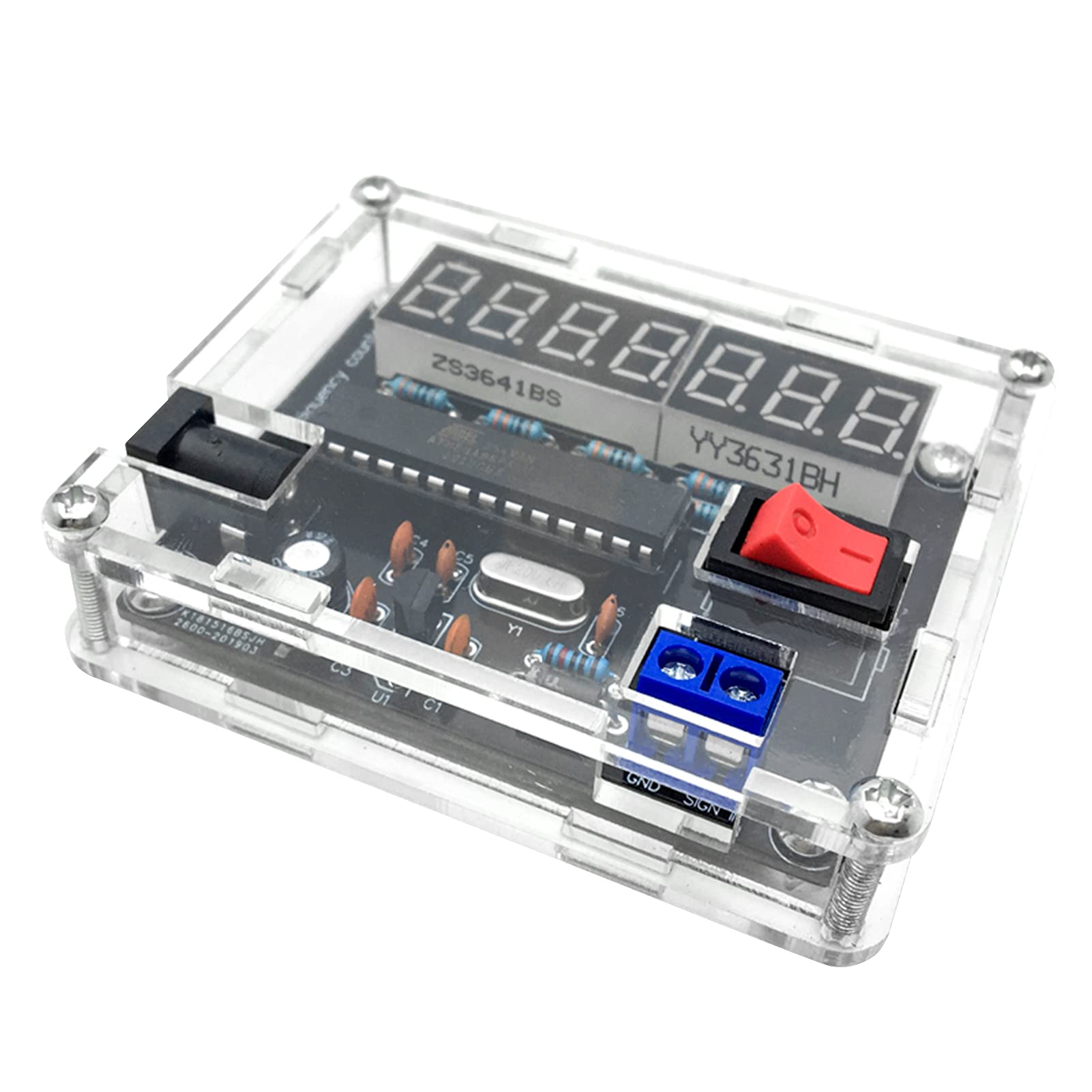 Frequenzmesser Testwerkzeug 0.45Hz-10MHz Digitaler Frequenzmesser, Automatischer Bereichsumwandlungs-Frequenzzähler VR-Frequenz mit Shell Cymometer DIY Kit