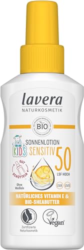 lavera Sonnenlotion Sensitiv KIDS LSF 50 - Sonnencreme für Kinder - mineralischer Sofortschutz - wasserfest - vegan - Naturkosmetik - 100 ml