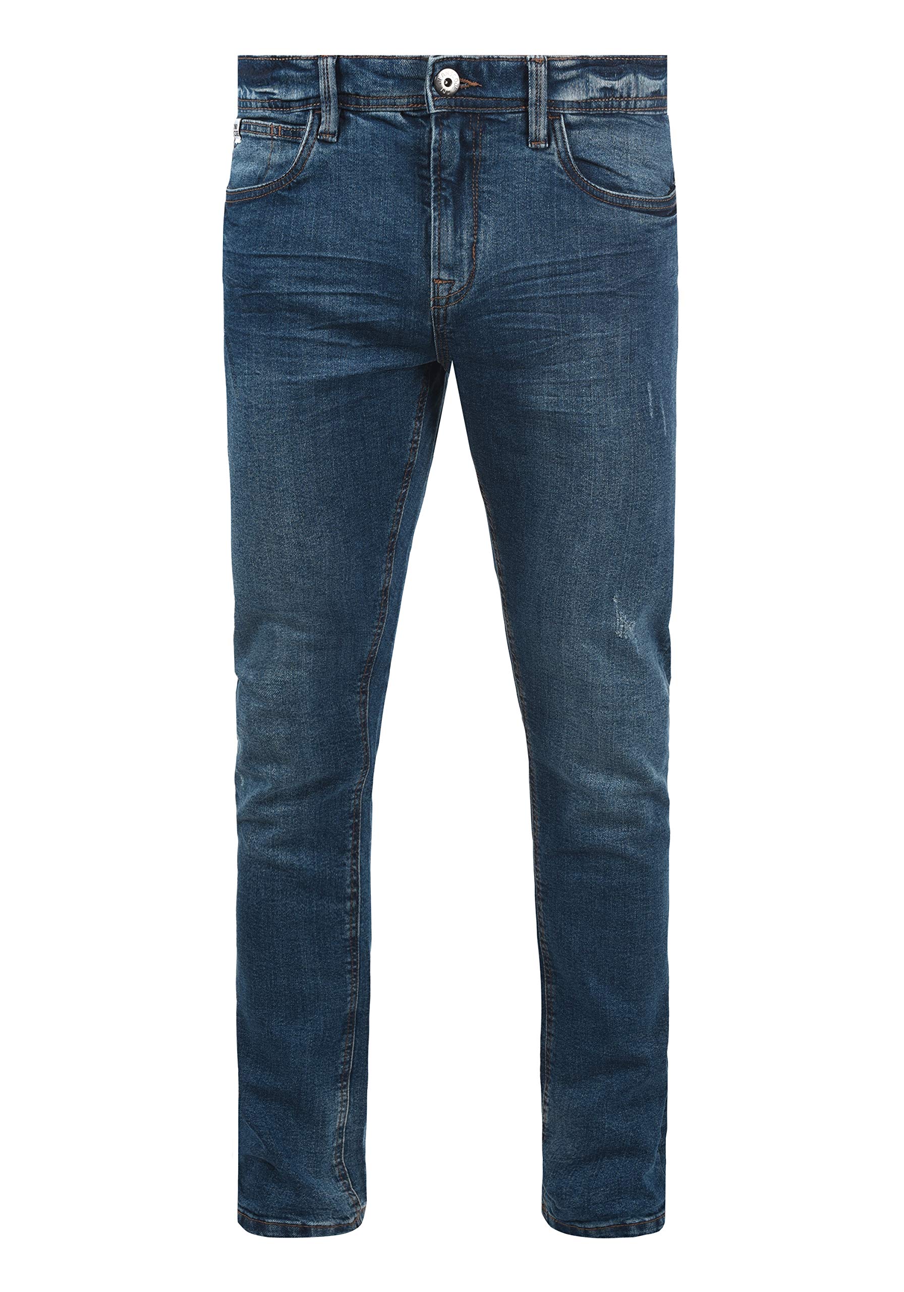Indicode IDAldersgate Herren Jeans Hose Denim mit Stretch und Destroyed-Look Slim Fit, Größe:33/32, Farbe:Medium Indigo (869)